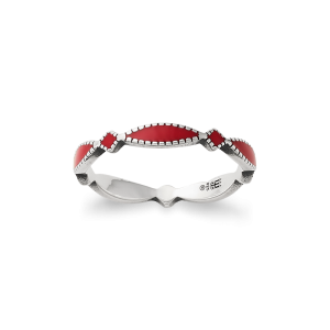 Enamel Red Cordoba Stacker Ring